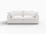 80" White Linen Blend Modular Loveseat and Toss Pillows - HomeRoots - Flyclothing LLC