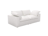 80" White Linen Blend Modular Loveseat and Toss Pillows - HomeRoots - Flyclothing LLC