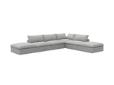 160" Light Gray Linen Blend Modular Armless Sofa With Ottomans And Storage - HomeRoots - Flyclothing LLC