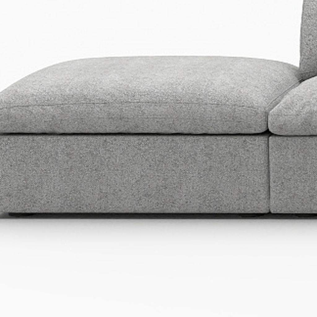 160" Light Gray Linen Blend Modular Armless Sofa With Ottomans And Storage - HomeRoots - Flyclothing LLC