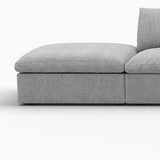 160" Light Gray Linen Blend Modular Armless Sofa With Ottomans And Storage - HomeRoots - Flyclothing LLC