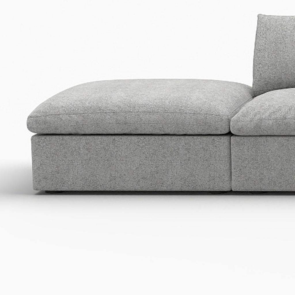 160" Light Gray Linen Blend Modular Armless Sofa With Ottomans And Storage - HomeRoots - Flyclothing LLC