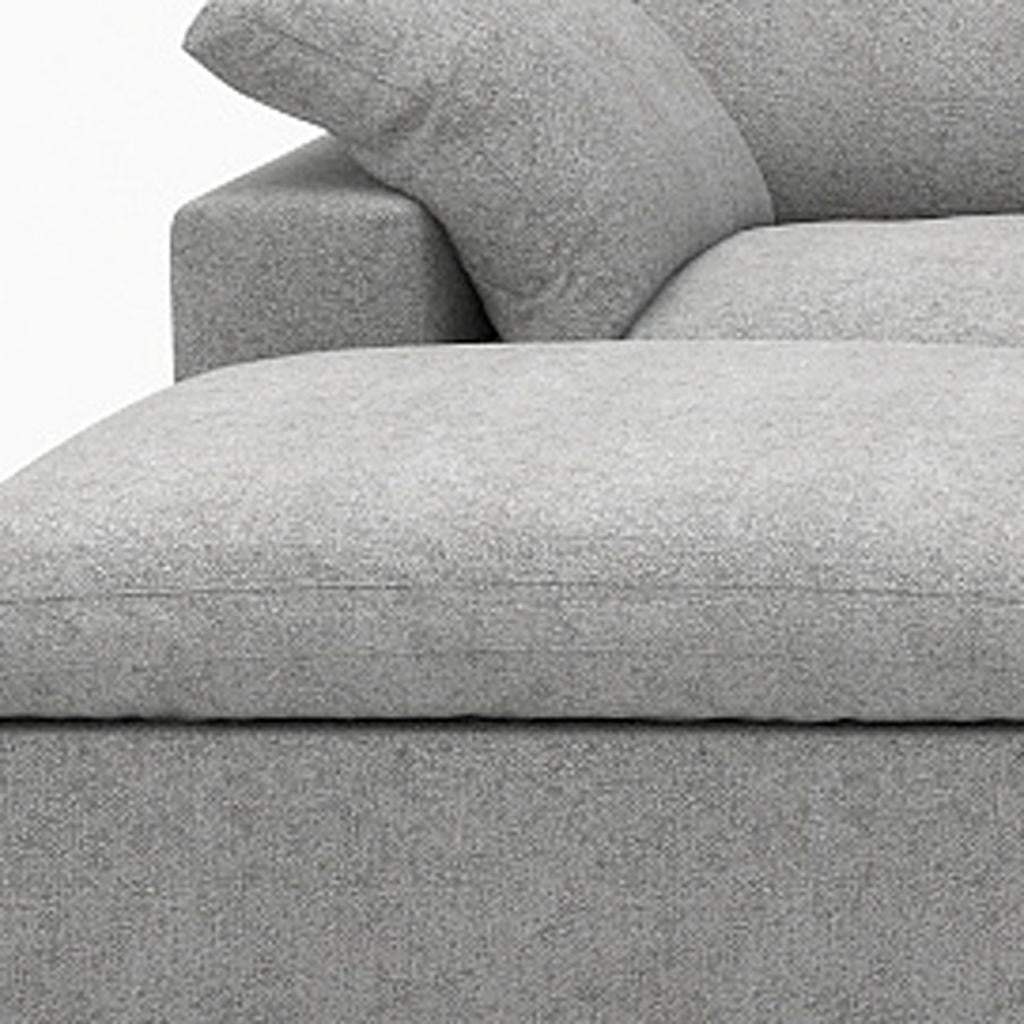 160" Light Gray Linen Blend Modular Sofa With Ottomans Toss Pillows And Storage - HomeRoots - Flyclothing LLC