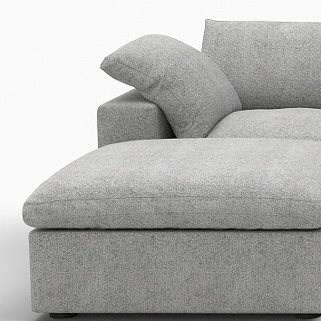 160" Light Gray Linen Blend Modular Sofa With Ottomans Toss Pillows And Storage - HomeRoots - Flyclothing LLC