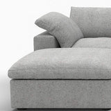 160" Light Gray Linen Blend Modular Sofa With Ottomans Toss Pillows And Storage - HomeRoots - Flyclothing LLC