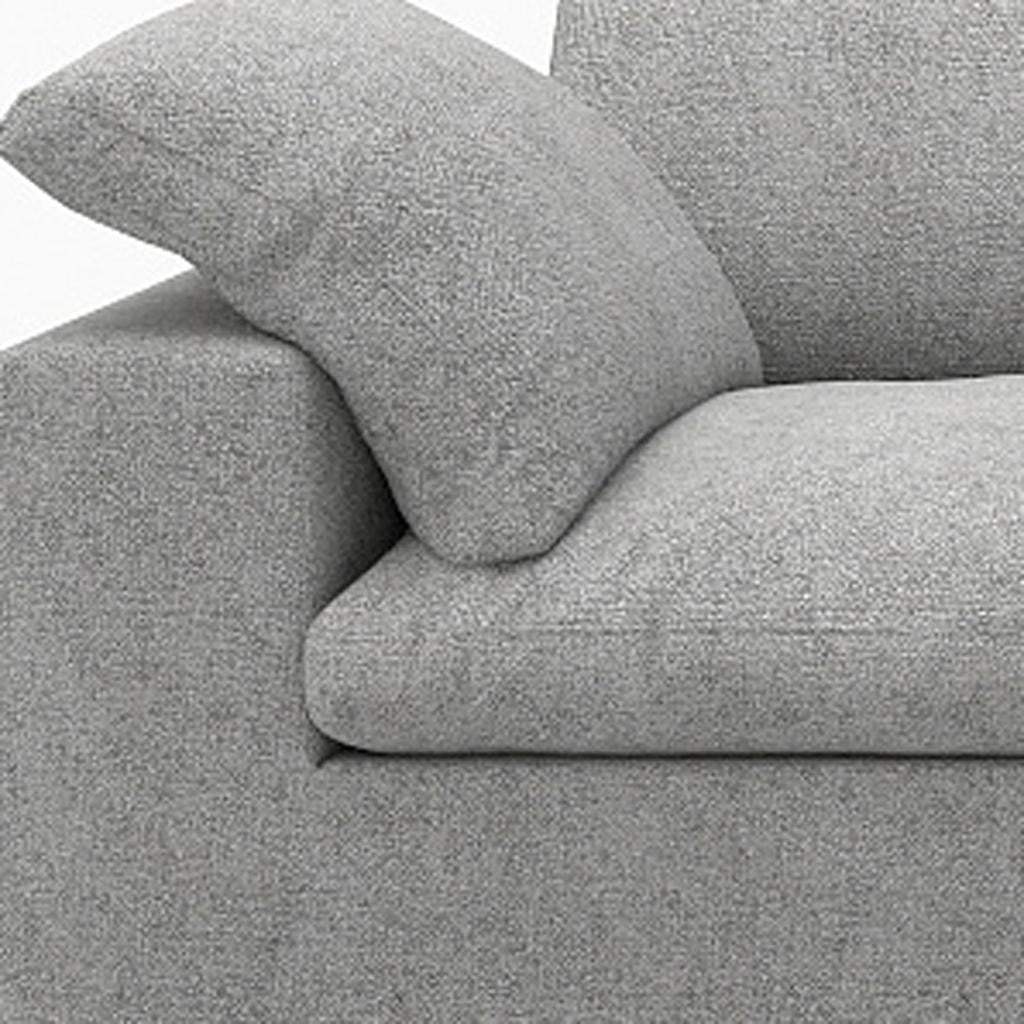 120" Light Gray Linen Blend Modular Sofa With Toss Pillows - HomeRoots - Flyclothing LLC