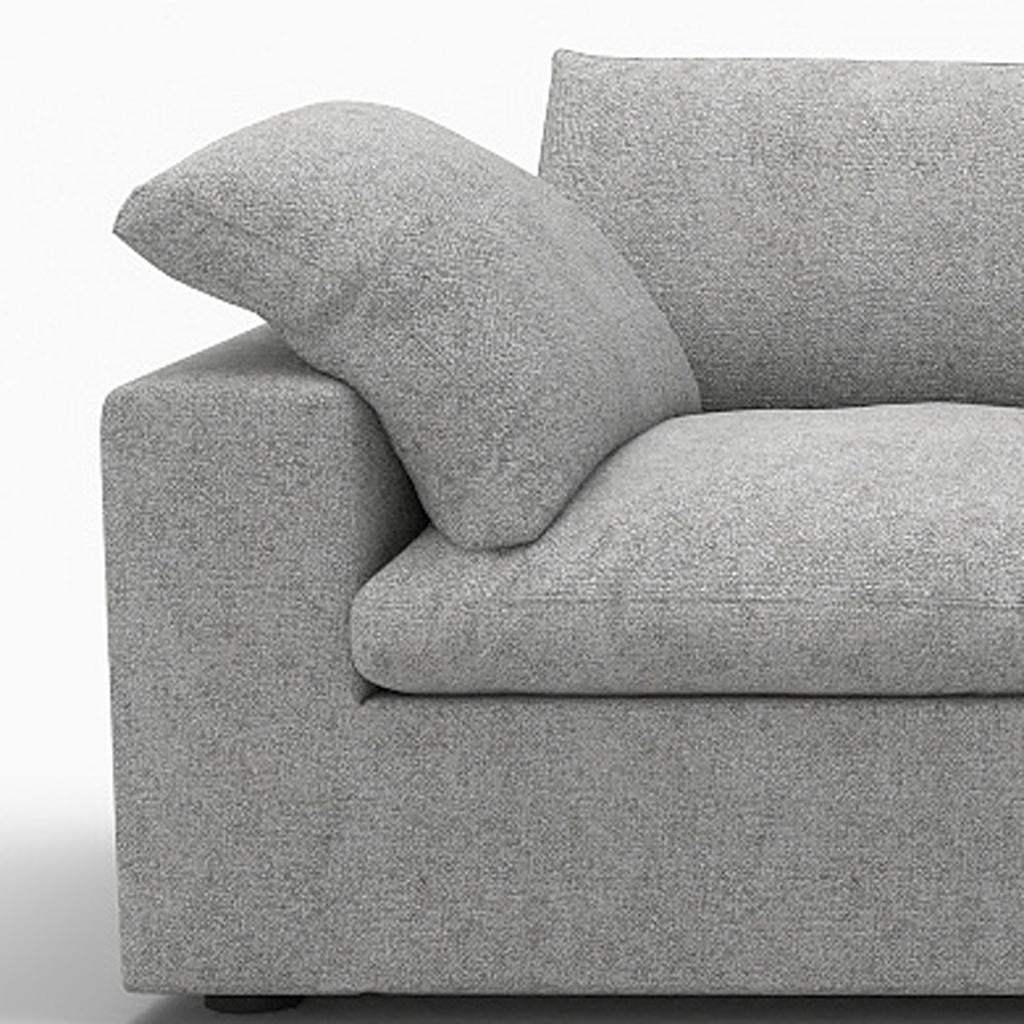 120" Light Gray Linen Blend Modular Sofa With Toss Pillows - HomeRoots - Flyclothing LLC