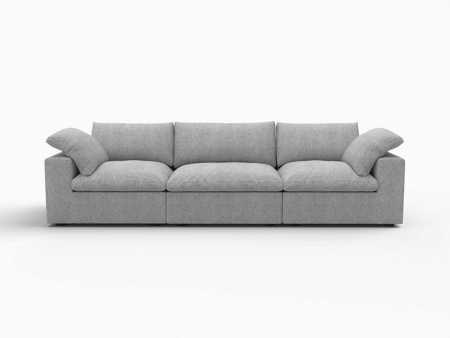 120" Light Gray Linen Blend Modular Sofa With Toss Pillows - HomeRoots - Flyclothing LLC