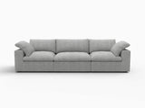 120" Light Gray Linen Blend Modular Sofa With Toss Pillows - HomeRoots - Flyclothing LLC