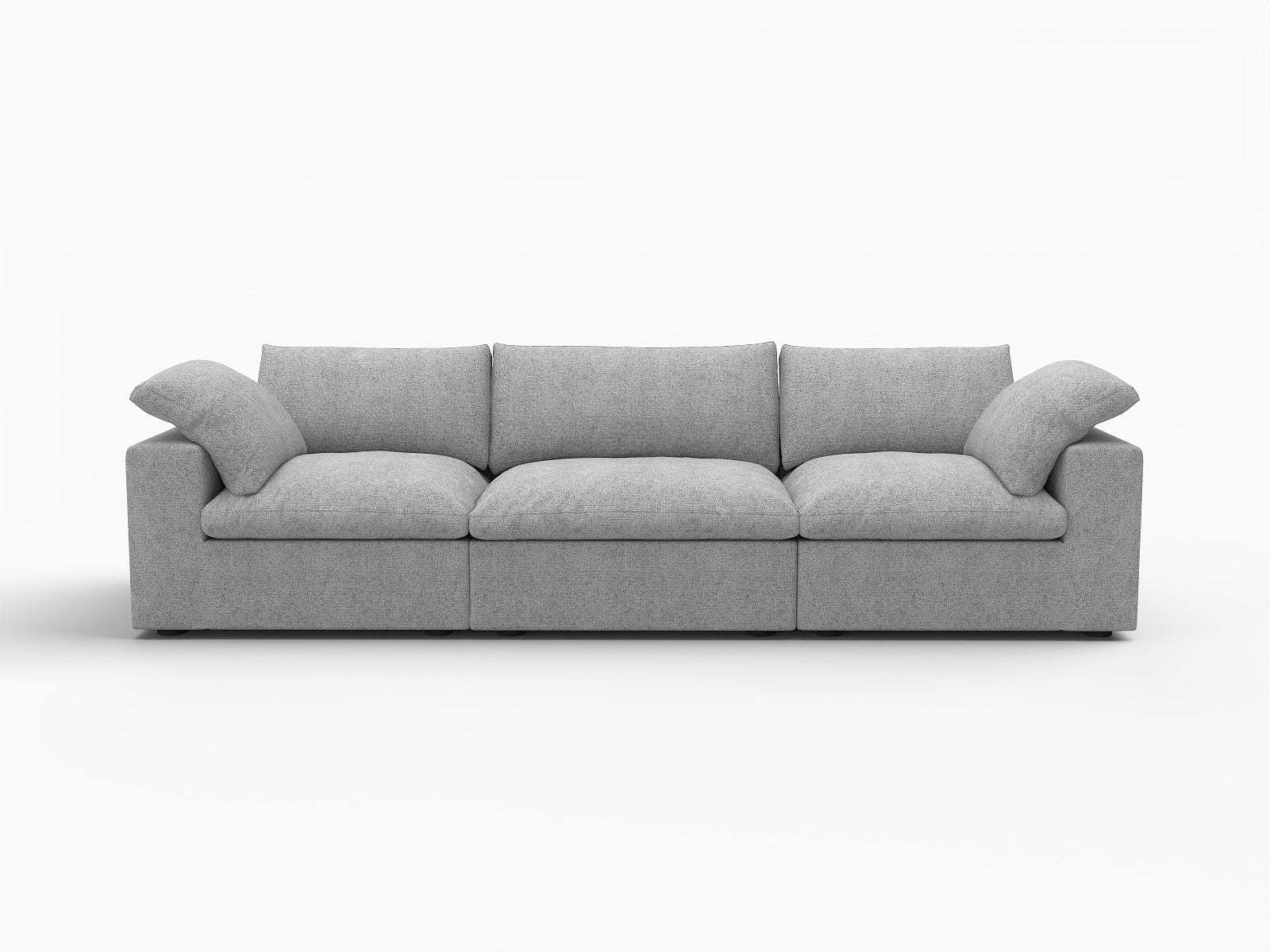 120" Light Gray Linen Blend Modular Sofa With Toss Pillows - HomeRoots - Flyclothing LLC