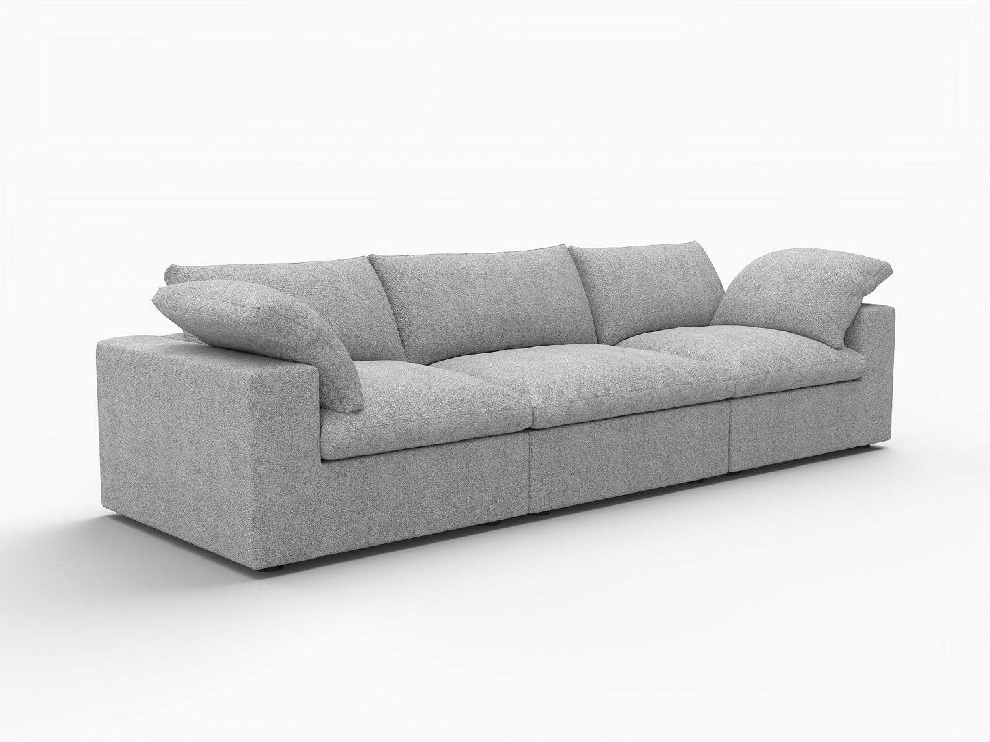 120" Light Gray Linen Blend Modular Sofa With Toss Pillows - HomeRoots - Flyclothing LLC