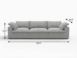 120" Light Gray Linen Blend Modular Sofa With Toss Pillows - HomeRoots - Flyclothing LLC