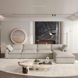 160" Khaki Linen Blend Modular Sofa With Ottoman And Toss Pillows - HomeRoots - Flyclothing LLC