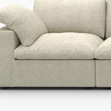 160" Khaki Linen Blend Modular Sofa With Ottoman And Toss Pillows - HomeRoots - Flyclothing LLC