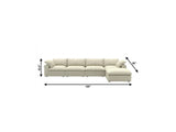 160" Khaki Linen Blend Modular Sofa With Ottoman And Toss Pillows - HomeRoots - Flyclothing LLC