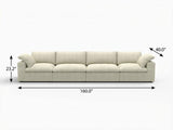 160" Khaki Linen Blend Modular Sofa With Toss Pillows - HomeRoots - Flyclothing LLC