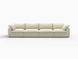 160" Khaki Linen Blend Modular Sofa With Toss Pillows - HomeRoots - Flyclothing LLC