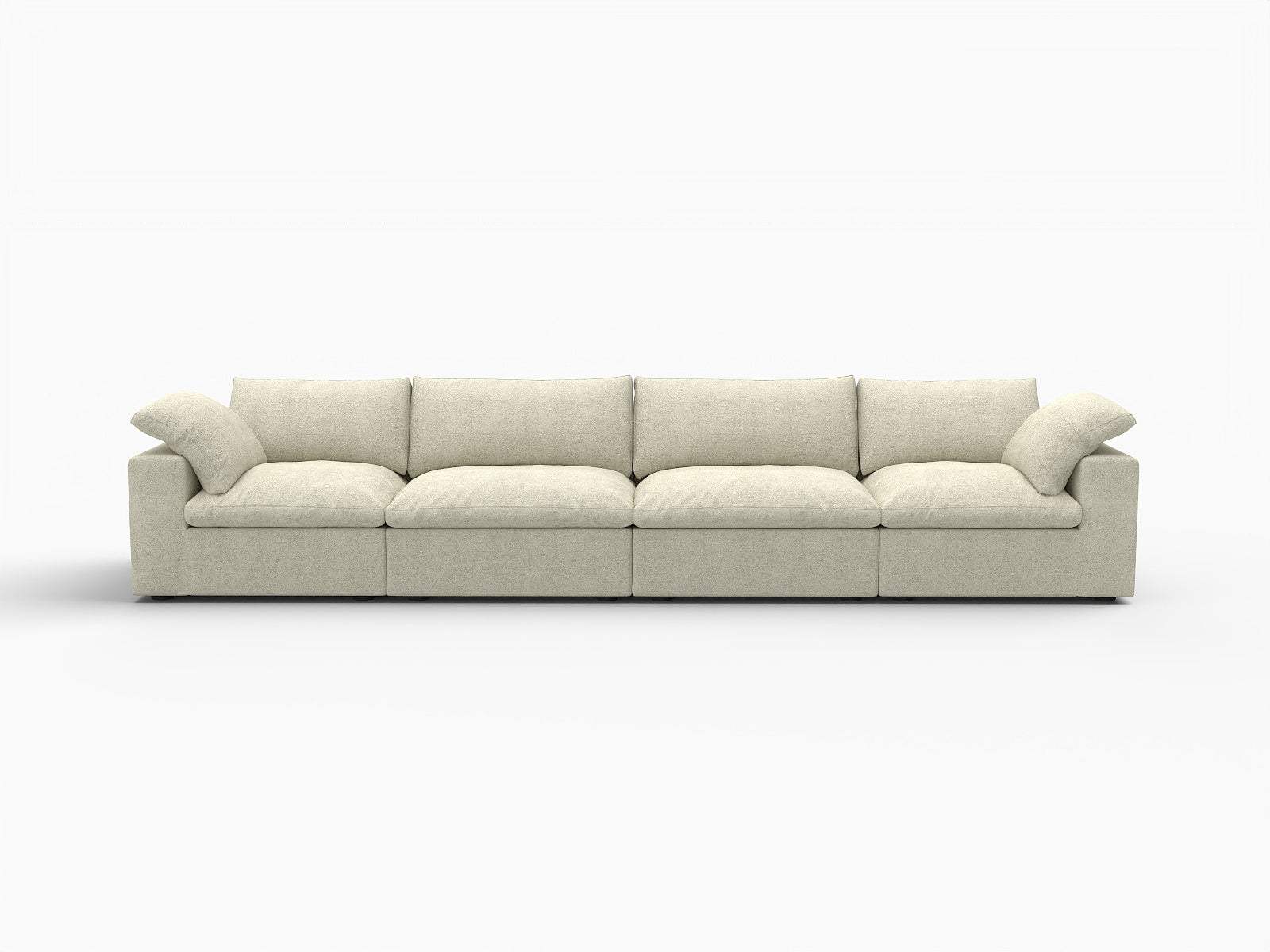 160" Khaki Linen Blend Modular Sofa With Toss Pillows - HomeRoots - Flyclothing LLC