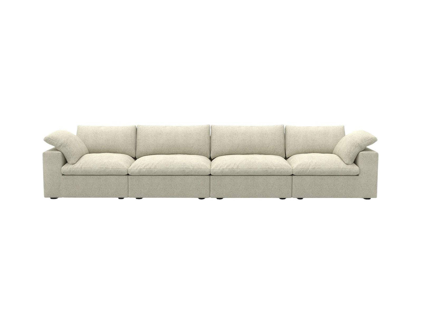 160" Khaki Linen Blend Modular Sofa With Toss Pillows - HomeRoots - Flyclothing LLC