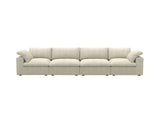 160" Khaki Linen Blend Modular Sofa With Toss Pillows - HomeRoots - Flyclothing LLC