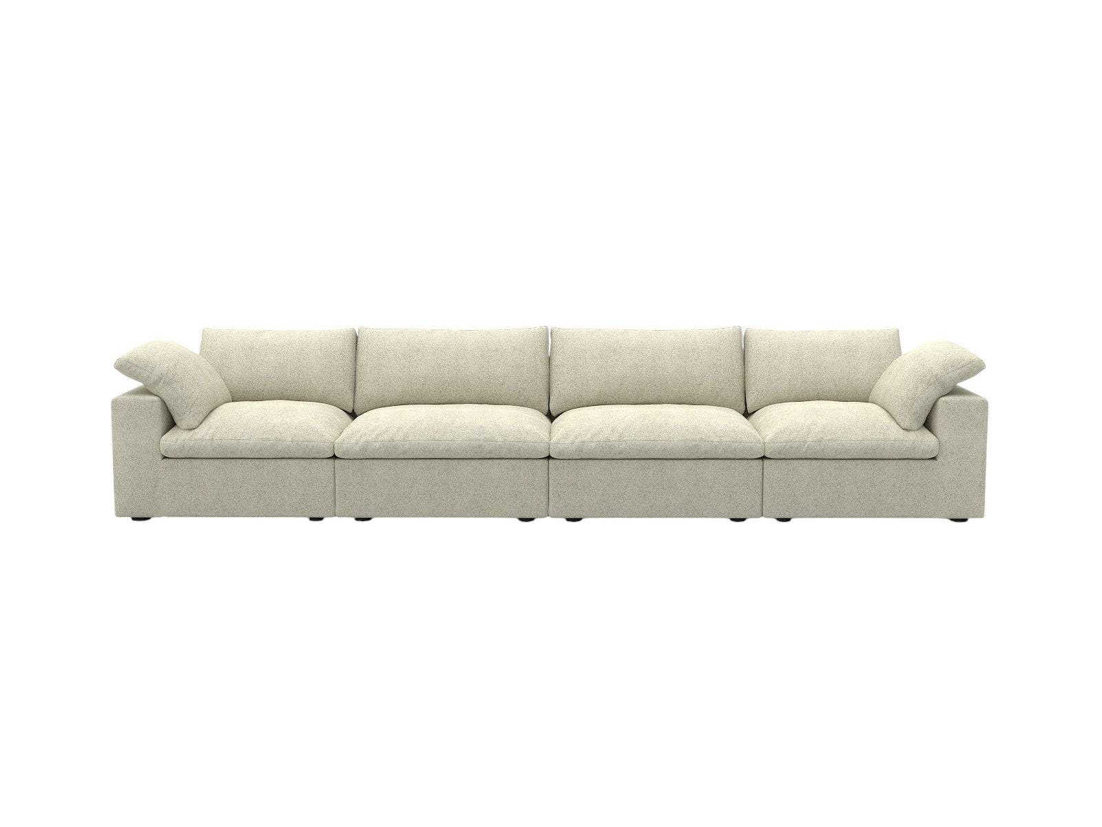160" Khaki Linen Blend Modular Sofa With Toss Pillows - HomeRoots - Flyclothing LLC