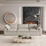 120" Khaki Linen Blend Modular Sofa With Toss Pillows - HomeRoots - Flyclothing LLC