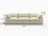120" Khaki Linen Blend Modular Sofa With Toss Pillows - HomeRoots - Flyclothing LLC