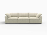 120" Khaki Linen Blend Modular Sofa With Toss Pillows - HomeRoots - Flyclothing LLC