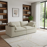 80" Khaki Linen Blend Modular Loveseat - HomeRoots - Flyclothing LLC