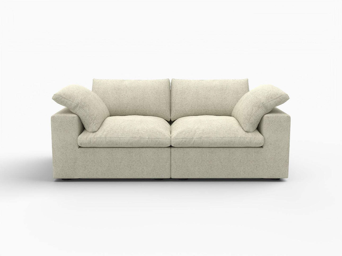 80" Khaki Linen Blend Modular Loveseat - HomeRoots - Flyclothing LLC