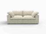 80" Khaki Linen Blend Modular Loveseat - HomeRoots - Flyclothing LLC