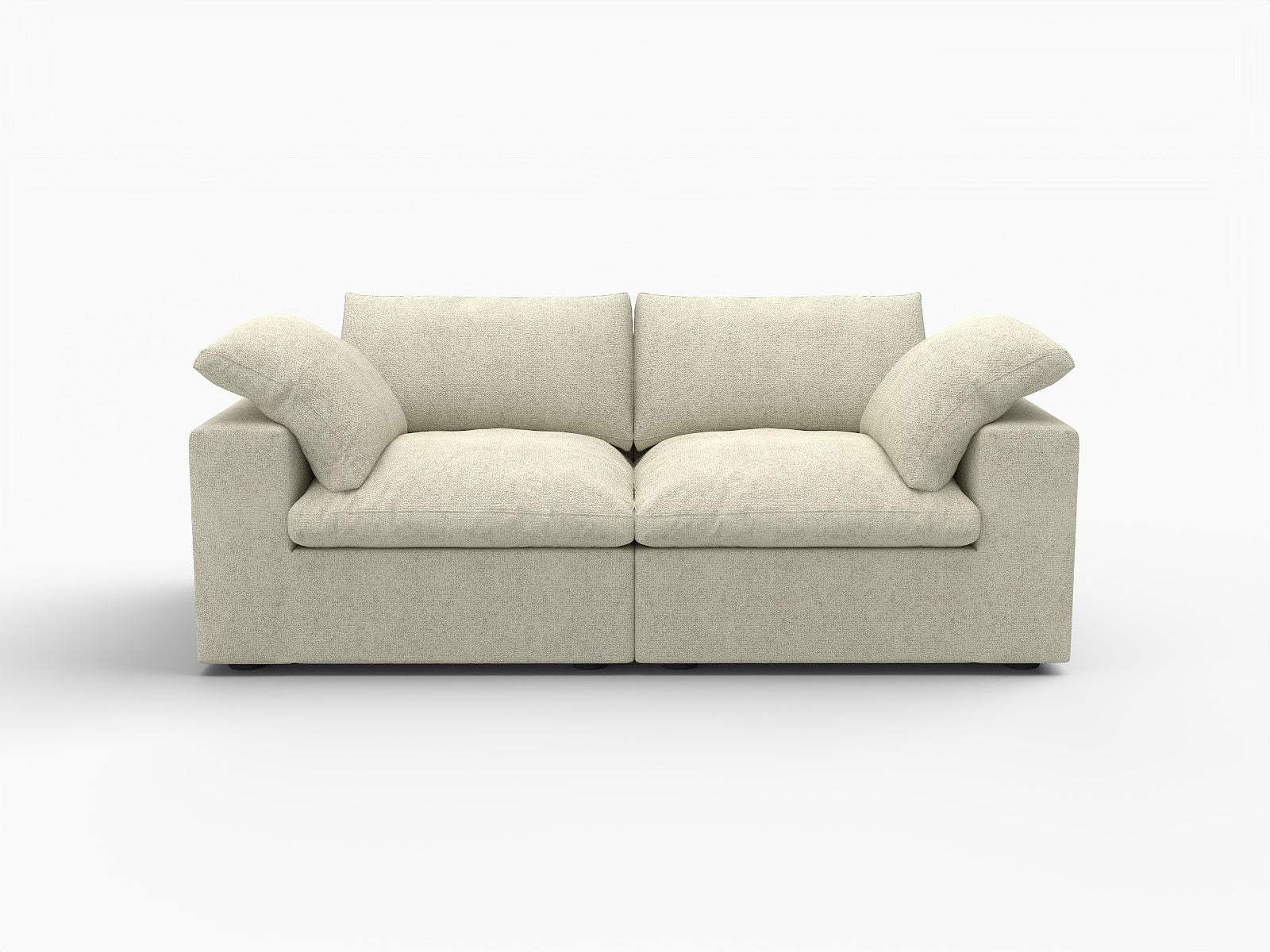 80" Khaki Linen Blend Modular Loveseat - HomeRoots - Flyclothing LLC
