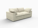 80" Khaki Linen Blend Modular Loveseat - HomeRoots - Flyclothing LLC