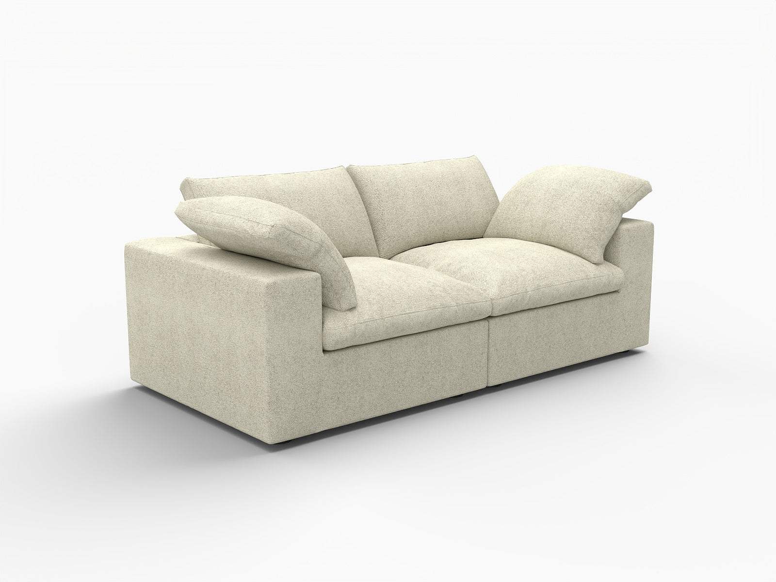 80" Khaki Linen Blend Modular Loveseat - HomeRoots - Flyclothing LLC