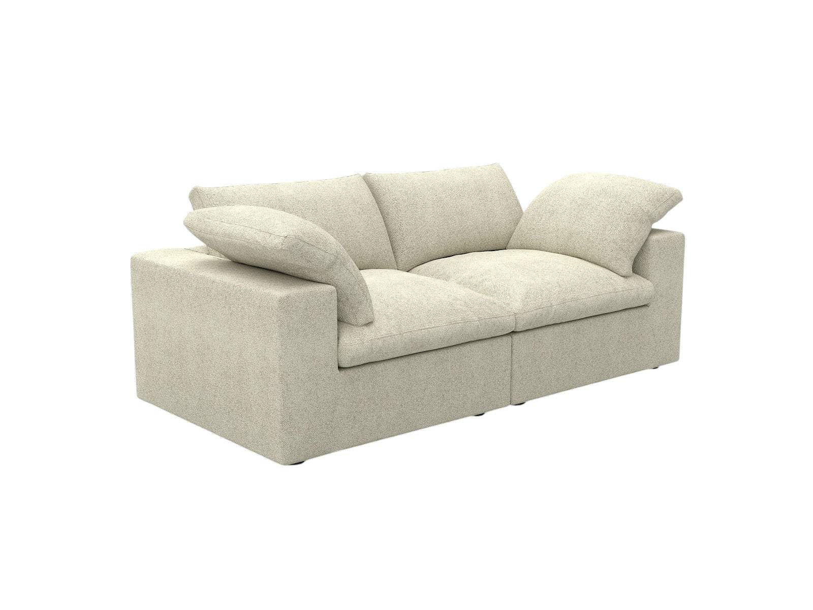 80" Khaki Linen Blend Modular Loveseat - HomeRoots - Flyclothing LLC