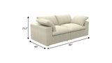 80" Khaki Linen Blend Modular Loveseat - HomeRoots - Flyclothing LLC