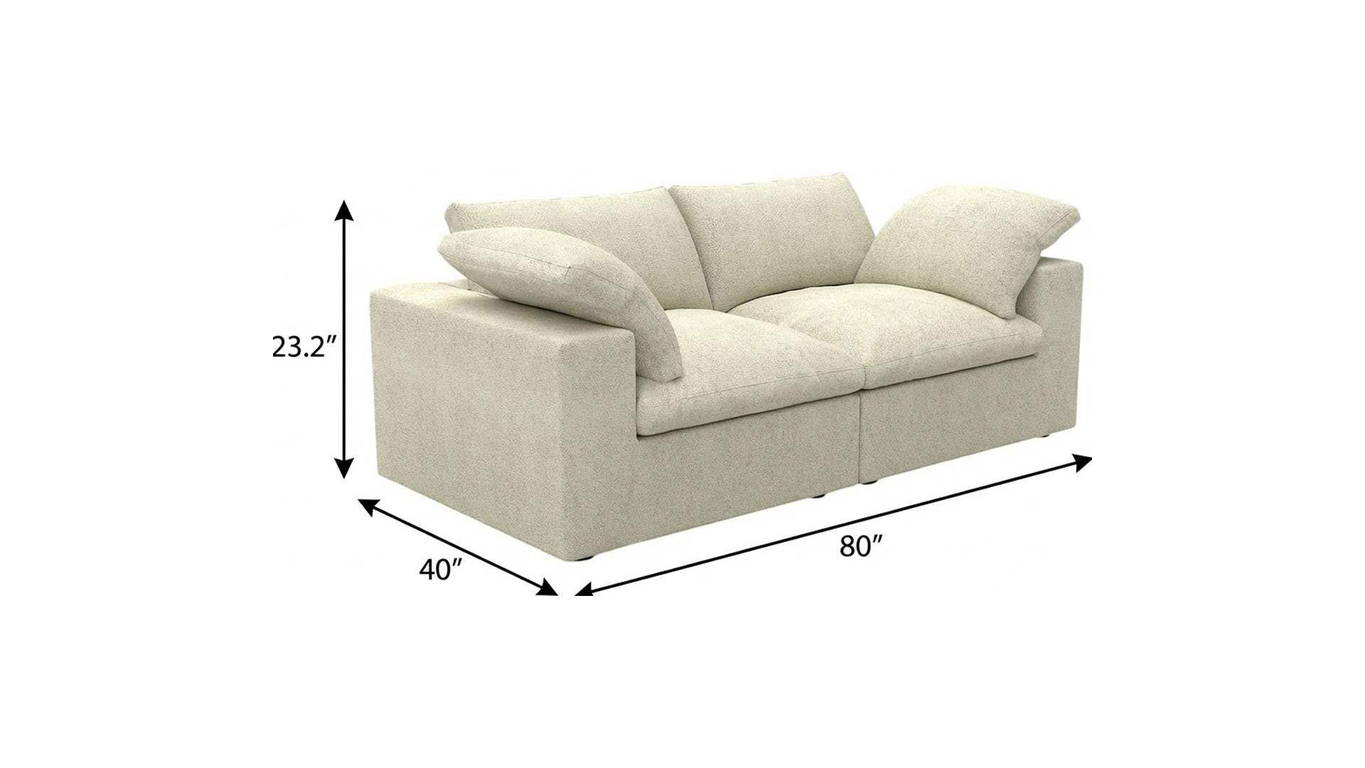 80" Khaki Linen Blend Modular Loveseat - HomeRoots - Flyclothing LLC