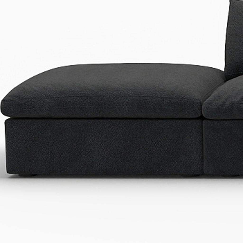 160" Black Linen Blend Modular Armless Sofa With Ottomans And Storage - HomeRoots - Flyclothing LLC