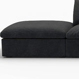 160" Black Linen Blend Modular Armless Sofa With Ottomans And Storage - HomeRoots - Flyclothing LLC