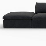 160" Black Linen Blend Modular Armless Sofa With Ottomans And Storage - HomeRoots - Flyclothing LLC