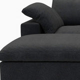 120" Black Linen Blend Modular Sofa With Ottomans Toss Pillows And Storage - HomeRoots - Flyclothing LLC
