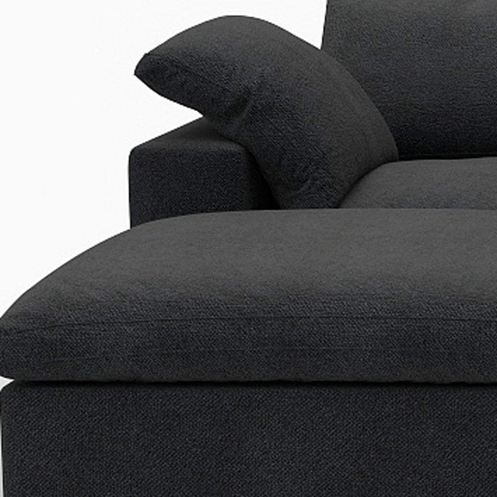 120" Black Linen Blend Modular Sofa With Ottomans Toss Pillows And Storage - HomeRoots - Flyclothing LLC
