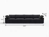 160" Black Linen Blend Modular Sofa With Toss Pillows - HomeRoots - Flyclothing LLC