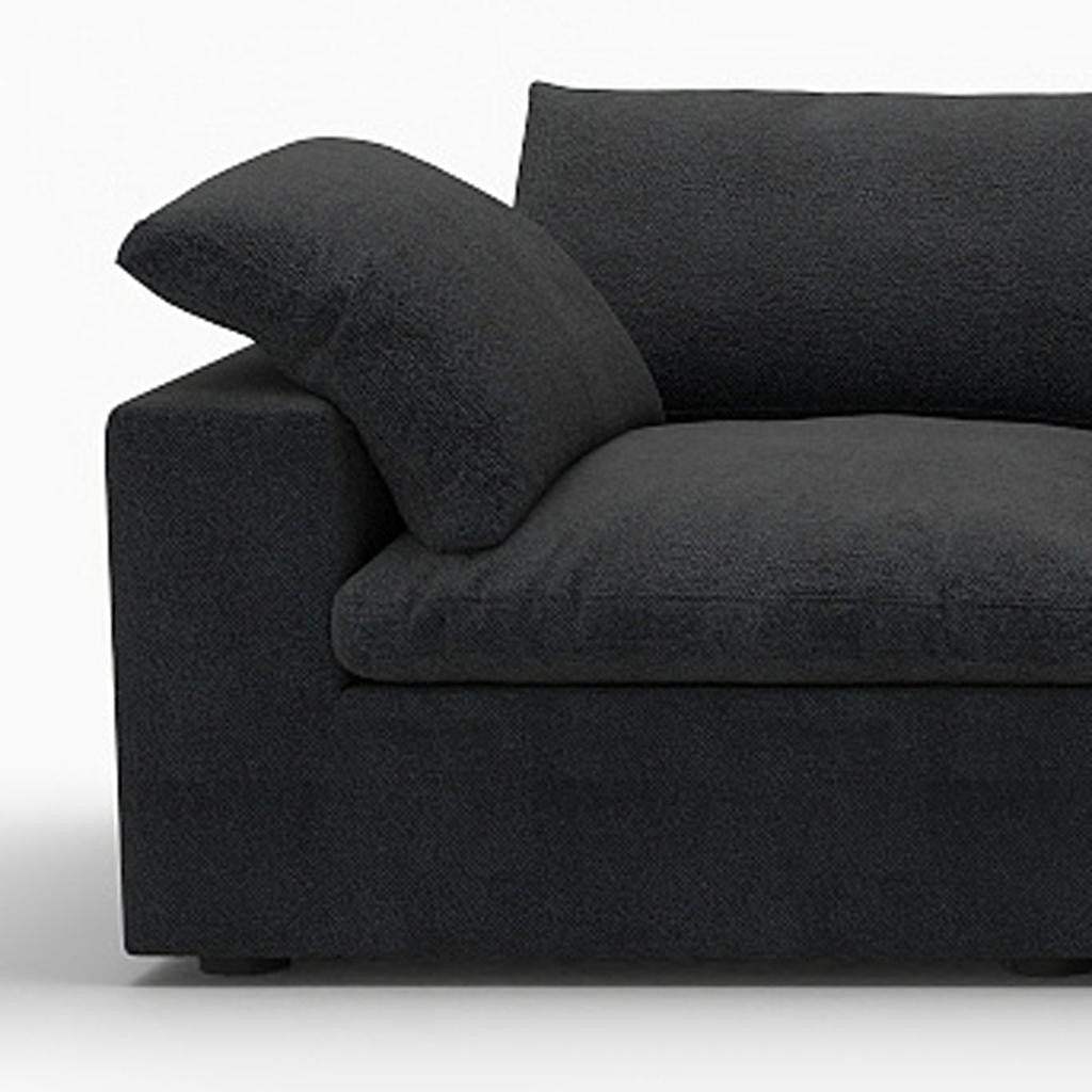 160" Black Linen Blend Modular Sofa With Toss Pillows - HomeRoots - Flyclothing LLC
