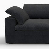 160" Black Linen Blend Modular Sofa With Toss Pillows - HomeRoots - Flyclothing LLC