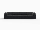 160" Black Linen Blend Modular Sofa With Toss Pillows - HomeRoots - Flyclothing LLC