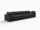 160" Black Linen Blend Modular Sofa With Toss Pillows - HomeRoots - Flyclothing LLC