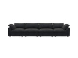 160" Black Linen Blend Modular Sofa With Toss Pillows - HomeRoots - Flyclothing LLC