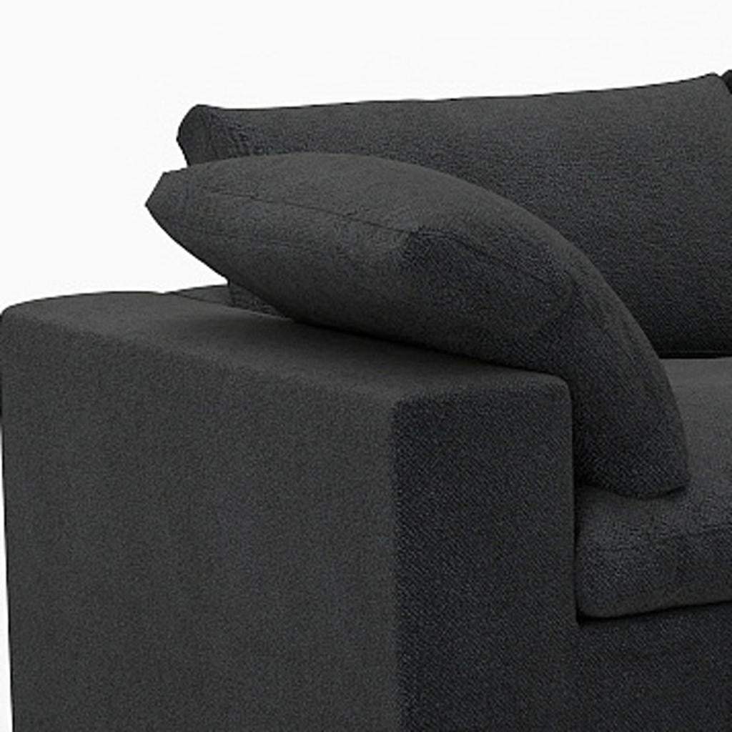 160" Black Linen Blend Modular Sofa With Toss Pillows - HomeRoots - Flyclothing LLC