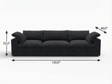 120" Black Linen Blend Modular Sofa With Toss Pillows - HomeRoots - Flyclothing LLC